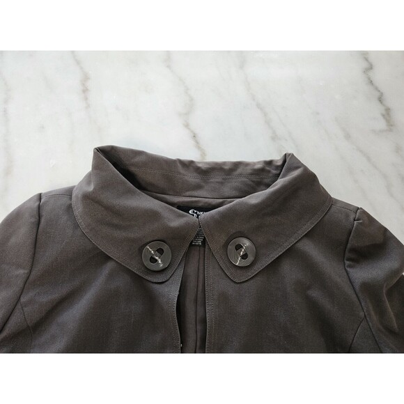 Sharagano Studio Jacket Size L, Brown Cotton Blend Lined Hook & Loop Closures - Picture 4 of 10